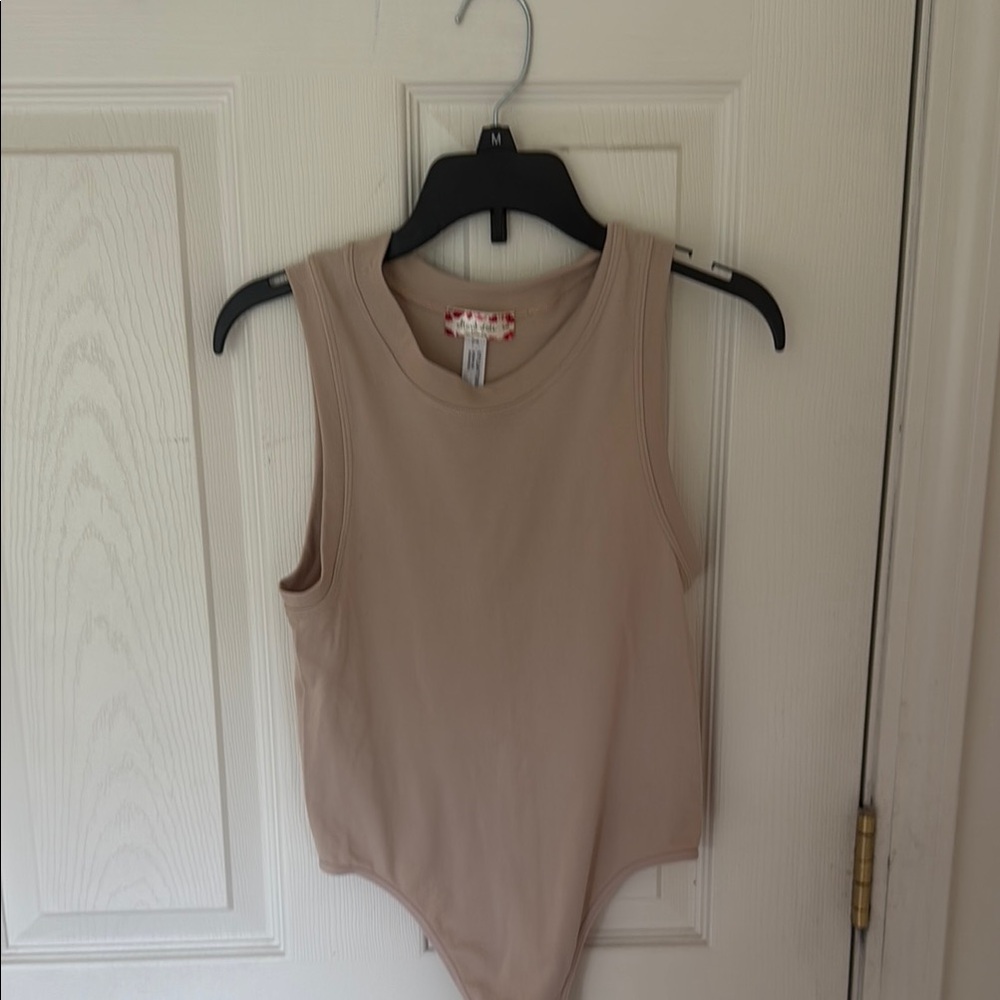 Altar'd State Tan Fitted Sleeveless Bodysuit
